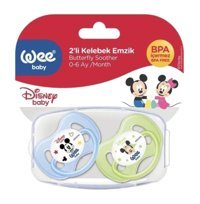 Wee Baby Wee181 No:1 0-6 Ay Silikon Emzik 2'li Mavi Yeşil