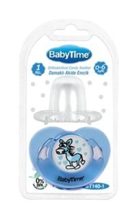 Baby Time Bt140-1 0-6 Ay Ortodontik Yenidoğan Kiraz Uçlu Damaklı Silikon Emzik Mavi