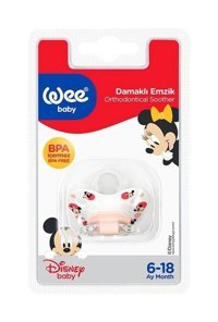 Wee Baby Wee184 No:2 6-18 Ay Ortodontik Damaklı Silikon Emzik Pembe
