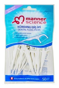 Manner Science Aromasız Kürdanlı 50 Adet Diş İpi