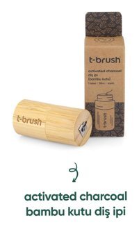 T-Brush Activated Charcoal Nane Aromalı Mumlu 30 m Diş İpi