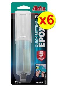 Akfix E340 Kokusuz 25 ml 6'lı Jel Hızlı Yapıştırıcı