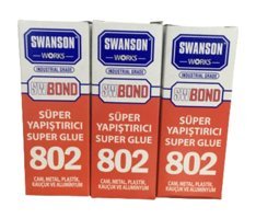 Swanson Works 802 Kokusuz 20 gr 3'lü Jel Hızlı Yapıştırıcı