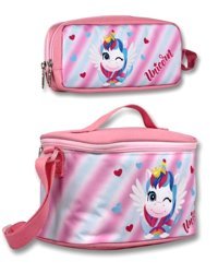 Ümit Çanta Unicornlu Termoslu Pembe Beslenme Çantası + Kalemlikli