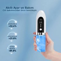 Sheland Karma Ciltler İçin 4 Başlıklı Şarjlı Titreşimli Vakumlu Yüz Temizleme Cihazı Beyaz