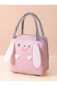 Shisa Store Hayvan Desenli Yıkanabilir Organik Pembe Beslenme Çantası
