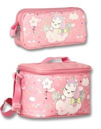 Ümit Çanta Unicornlu Yıkanabilir Organik Pembe Beslenme Çantası + Kalemlikli