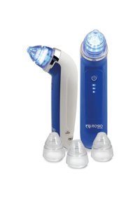 Rosio Skin Skin Master Hassas Ciltler İçin 3 Başlıklı Şarjlı Titreşimli Vakumlu Yüz Temizleme Cihazı Mavi