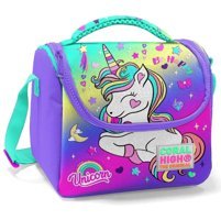 Yaygan Çanta Baskılı Termoslu Unicorn Mor Beslenme Çantası