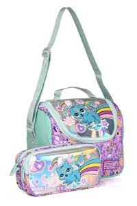 Muggle MU-7419 Yıkanabilir Organik Mor Beslenme Çantası + Kalemlikli