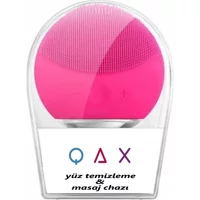Qax Tüm Ciltler İçin 1 Başlıklı Silikon Şarjlı Titreşimli Yüz Temizleme Cihazı Pembe