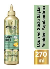 Pantene Uzun ve Güçlü Silikonsuz Sülfatsız Nemlendirici Keratinli Boyalı Saçlar Tüm Saçlar İçin Durulanmayan Kadın Saç Kremi 270 ml