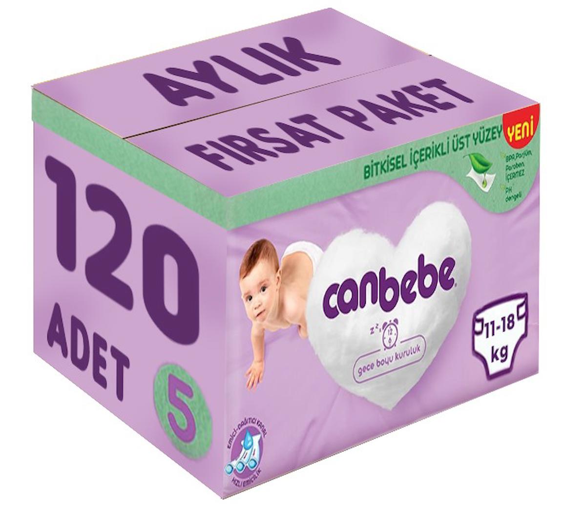 Canbebe 5 Numara Cırtlı Bebek Bezi 120'li