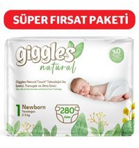 Giggles Natural 1 Numara Cırtlı Bebek Bezi 280'li