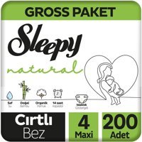 Sleepy Natural 4 Numara Organik Cırtlı Bebek Bezi 200'lü