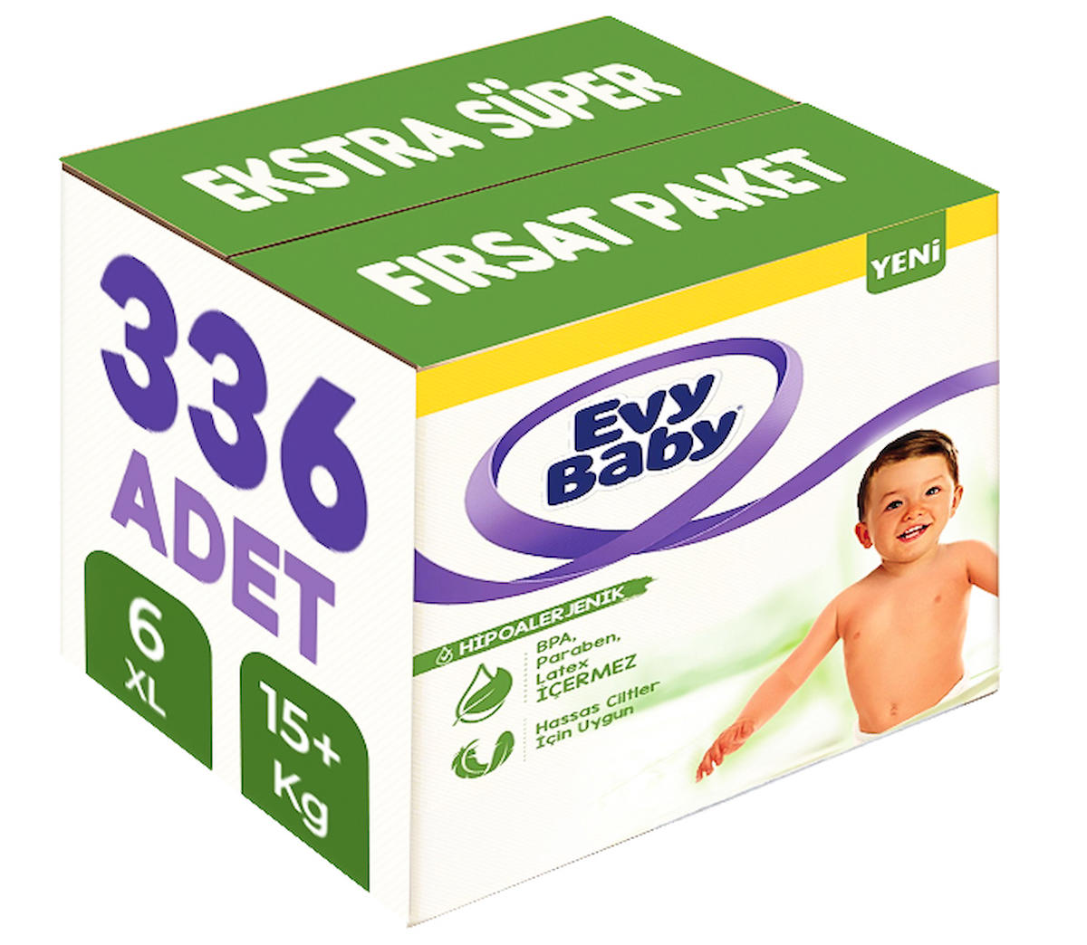 Evy Baby 6 Numara Bantlı Bebek Bezi 336'lı