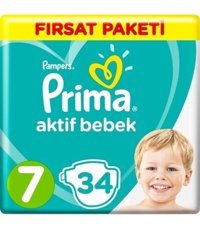 Prima 7 Numara Cırtlı Bebek Bezi 34'lü