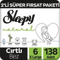 Sleepy Natural 6 Numara Cırtlı Bebek Bezi 138'li