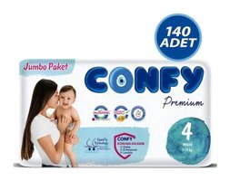 Confy Premium 4 Numara Cırtlı Bebek Bezi 140'lı