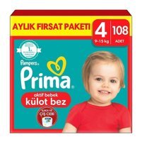 Prima 4 Numara Cırtlı Bebek Bezi 108'li