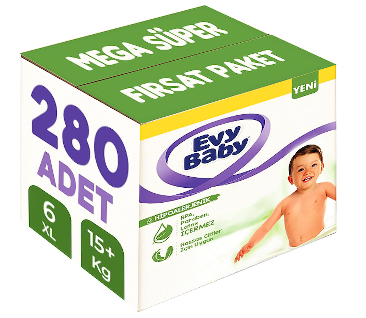 Evy Baby 6 Numara Bantlı Bebek Bezi 280'li