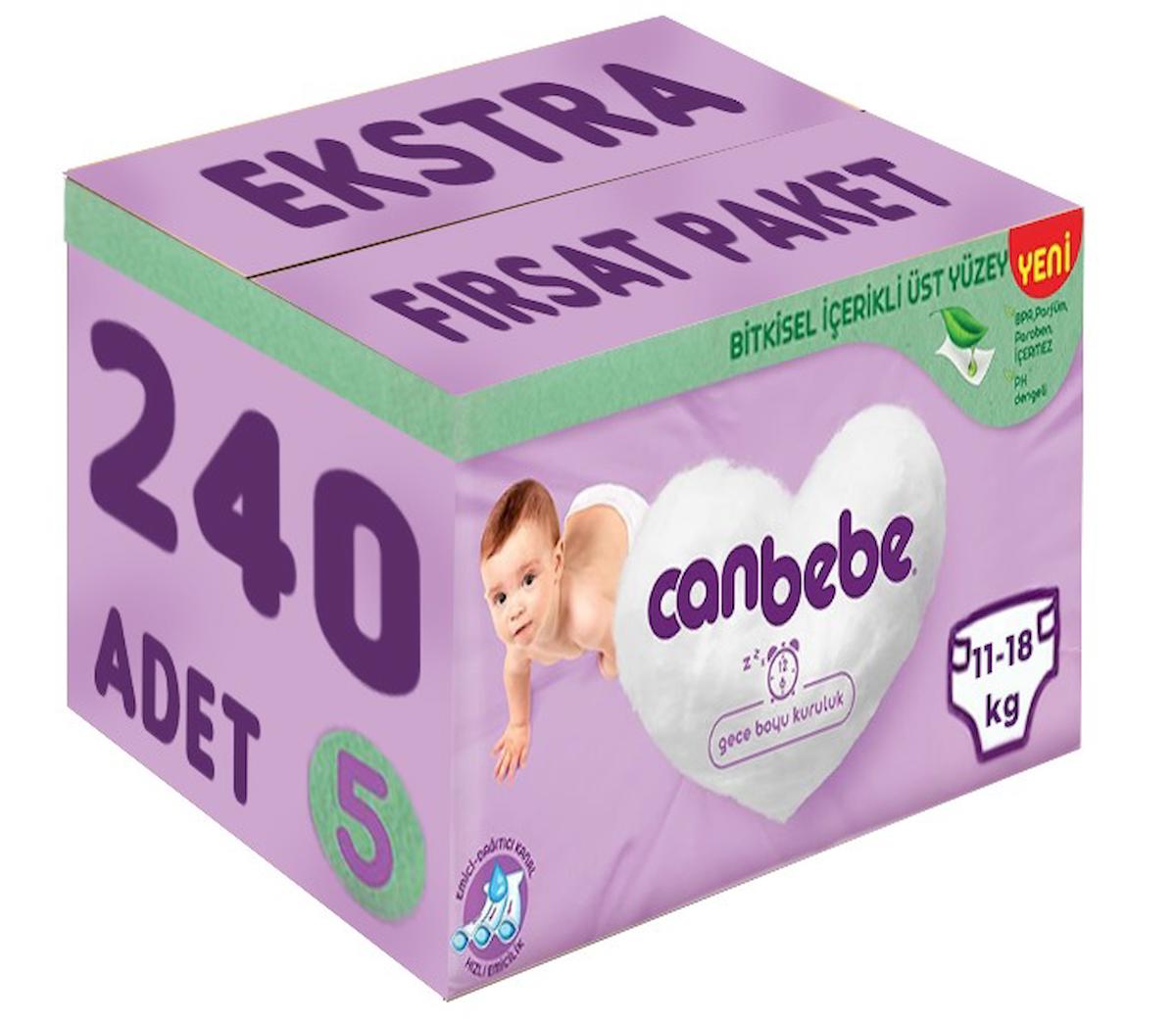 Canbebe 5 Numara Cırtlı Bebek Bezi 240'lı