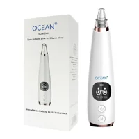 Ocean Tüm Ciltler İçin 4 Başlıklı Pilli Vakumlu Yüz Temizleme Cihazı Beyaz