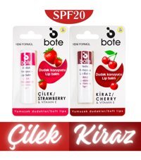 Bote Çilekli-Kirazlı Yetişkin Dudak Nemlendirici Krem 2x5 gr
