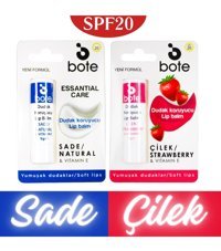 Bote Aromasız-Çilekli Yetişkin Dudak Nemlendirici Krem 2x5 gr