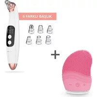 Polosmart Psc91 Tüm Ciltler İçin 6 Başlıklı Şarjlı Vakumlu Yüz Temizleme Cihazı Gri