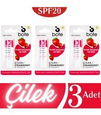 Bote Çilekli Yetişkin Dudak Nemlendirici Krem 3x5 gr