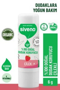 Siveno Doğal Çilekli Çocuk-Yetişkin Dudak Nemlendirici Balm 6 gr