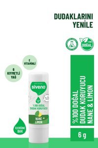 Siveno Doğal Limonlu-Naneli Çocuk-Yetişkin Dudak Nemlendirici Balm 6 gr