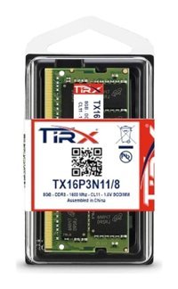 Tirx TX16P3N11/8 8 GB DDR3 1x8 1600 MHz Ram