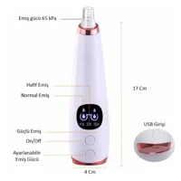 Axii Karma Ciltler İçin 6 Başlıklı Şarjlı Vakumlu Yüz Temizleme Cihazı Beyaz
