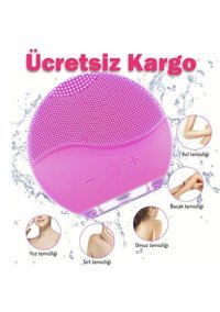 Usin Tüm Ciltler İçin 1 Başlıklı Silikon Şarjlı Titreşimli Yüz Temizleme Cihazı Pembe