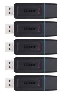 Kingston DataTraveler Exodia 5'li Paket USB 3.2 Gen Type A 64 GB Flash Bellek Siyah