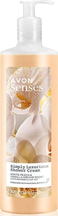 Avon Simply Luxurious Beyaz Şeftalili-Vanilyalı Duş Jeli 720 ml