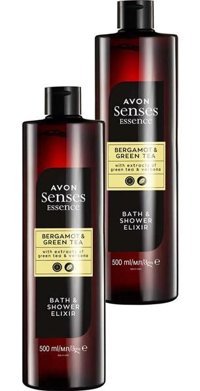 Avon Senses Essence Bergamotlu-Yeşil Çaylı Vegan Duş Jeli 2x500 ml