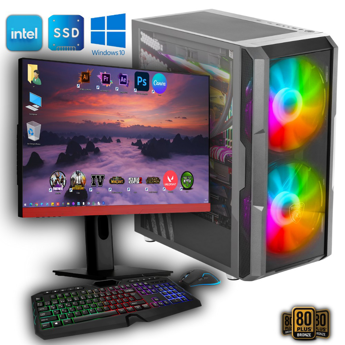 Avantron GMX7764 Harici GeForce RTX 4060 Ti Intel Core i7 12700K 32 GB Ram DDR4 512 GB SSD Tower FreeDos 27 inç Monitörlü Masaüstü Bilgisayar
