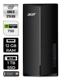 Acer Aspire DT.BHUEM.004 Harici GeForce GT 730 4 GB Intel Core i3 12100 12 GB Ram 1 TB SSD Tower Windows 11 Home Masaüstü Bilgisayar + PER4 BELLEK