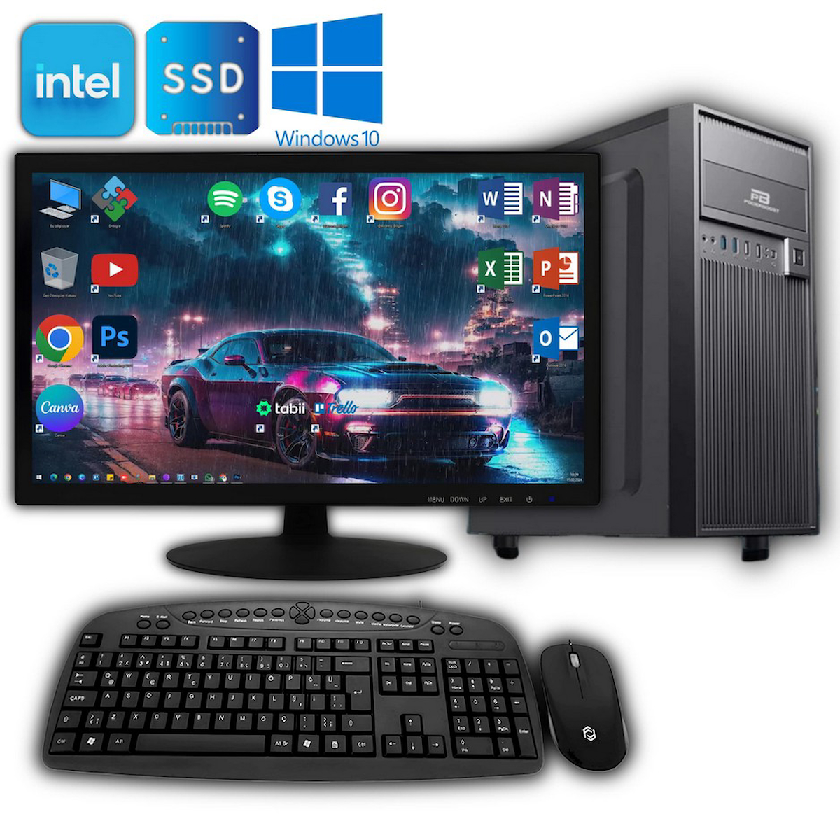 Avantron EVO6527 Dahili Intel UHD Graphics 750 Intel Core i9 11900K 64 GB Ram DDR4 1 TB SSD Tower FreeDos 21.5 inç Monitörlü Masaüstü Bilgisayar