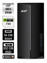 Acer Aspire DT.BHUEM.004 Harici GeForce GT 730 4 GB Intel Core i3 12100 16 GB Ram 512 GB SSD Tower FreeDos Masaüstü Bilgisayar + PER4 BELLEK