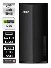 Acer Aspire DT.BHUEM.004 Harici GeForce GT 1030 Intel Core i3 12100 64 GB Ram 1 TB SSD Tower Windows 11 Pro Masaüstü Bilgisayar + PER4 BELLEK