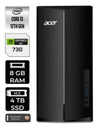 Acer Aspire DT.BHUEM.004 Harici GeForce GT 730 4 GB Intel Core i3 12100 8 GB Ram 4 TB SSD Tower Windows 11 Pro Masaüstü Bilgisayar + PER4 BELLEK