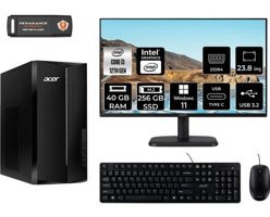 Acer Aspire TC1760 DTBHUEM004MNT386 Dahili Intel UHD Graphics Intel Core i3 12100 40 GB Ram 256 GB SSD Tower Windows 11 Home 23.8 inç Monitörlü Masaüstü Bilgisayar + PER4 BELLEK
