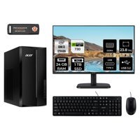 Acer Aspire TC1760 DT.BHUEM.004 Harici GeForce GT 730 4 GB Intel Core i3 12100 24 GB Ram 1 TB SSD Tower FreeDos 23.8 inç Monitörlü Masaüstü Bilgisayar