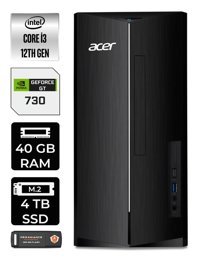 Acer Aspire DT.BHUEM.004 Harici GeForce GT 730 4 GB Intel Core i3 12100 40 GB Ram 4 TB SSD Tower Windows 11 Pro Masaüstü Bilgisayar + PER4 BELLEK