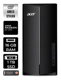 Acer Aspire DT.BHUEM.004 Harici Radeon RX 550 Intel Core i3 12100 16 GB Ram 1 TB SSD Tower Windows 11 Pro Masaüstü Bilgisayar + PER4 BELLEK