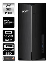 Acer Aspire DT.BHUEM.004 Harici Radeon RX 550 Intel Core i3 12100 16 GB Ram 256 GB SSD Tower Windows 11 Home Masaüstü Bilgisayar + PER4 BELLEK